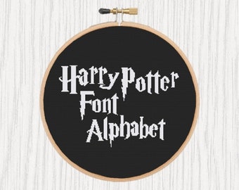 Harry Potter Font Cross Stitch Pattern with Full Alphabet, Numbers and Symbols - Instant PDF Download