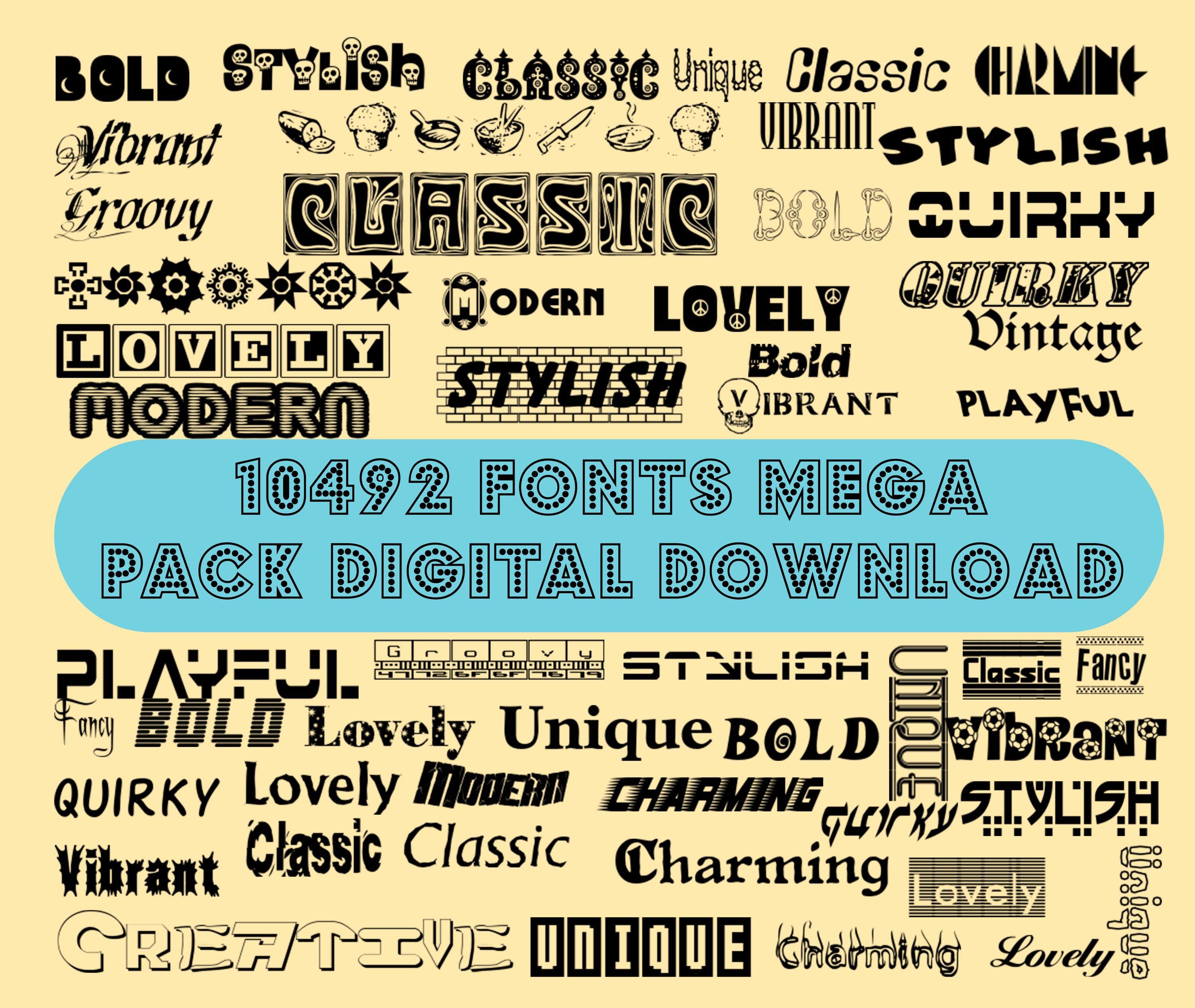 10492 Fonts Mega Collection: TTF Typeface Bundle (digital Download) - Etsy