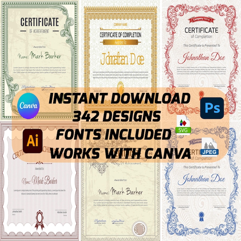 Certification Lettering Design Editable Training Certificate Template for Estheticians & Lash Artists ...