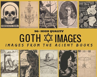 Gothic Junk Journal Kit Bundle Digital Scrapbook Paper Spooky Collage Sheets Vintage Ephemera ATC Horror Gothic Witch Backgrounds JPG