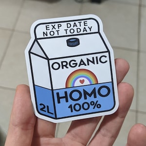 Homo Pride Magnet- Homo Milk - Gay - Milk Carton 100% - pride - lgbtqi - lgbt pride - lesbian