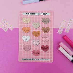 Love Notes Sticker Bogen - Kawaii Planner Sticker Sheets ~ Cute Stationery ~ Kawaii Planner Briefpapier ~ LGBT Badge Subtle Pride