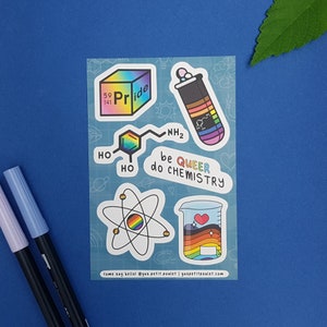 Queer Chemistry Pride stickervellen - kawaii planner stickervellen ~ schattig briefpapier ~ kawaii planner briefpapier ~ LGBT-badge subtiele trots