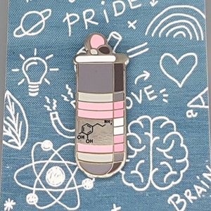 Demigirl Pride Dopamine Flask Badge - Demi - Trans - Non-binary - Enby - queer chemistry - lgbtqi - lgbt pride