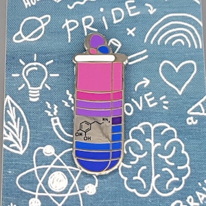Bisexual Pride Badge Dopamine Flask - queer chemistry - lgbtqi - lgbt pride - Bisexual