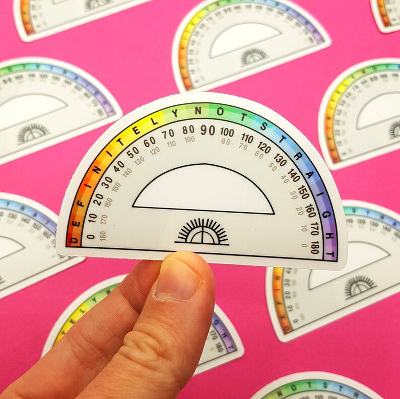 Definitely Not Straight Protractor Pride Sticker Gay | Etsy