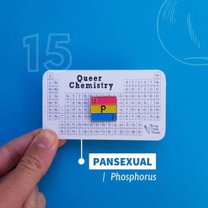 Pansexual Pride Pin: Phosphorus Element Queer Chemistry Email Badge