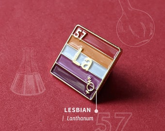 Lesbian Pride Badge - Inclusive Community Lesbian Flag Pride enamel pins - queer chemistry - lgbtqi - lgbt pride - Gay