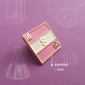 Sapphic Subtle Pride Badge - Lesbian Flag Pride enamel pins - queer chemistry - lgbtqi - lgbt pride