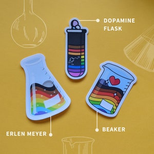 Rainbow Science Flask Beaker Erlen Meyer Science Flask | LGBT Pride - Stickers | Matte Stickers