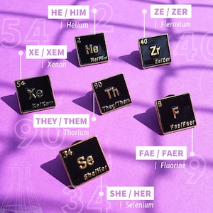 Pronoun Pins - He Him, She Her, They Them, Fae Faer, Ze Zer, Xe Xem, It Its Neo Pronouns - Trans - Non binary - Genderqueer - LGBTQI