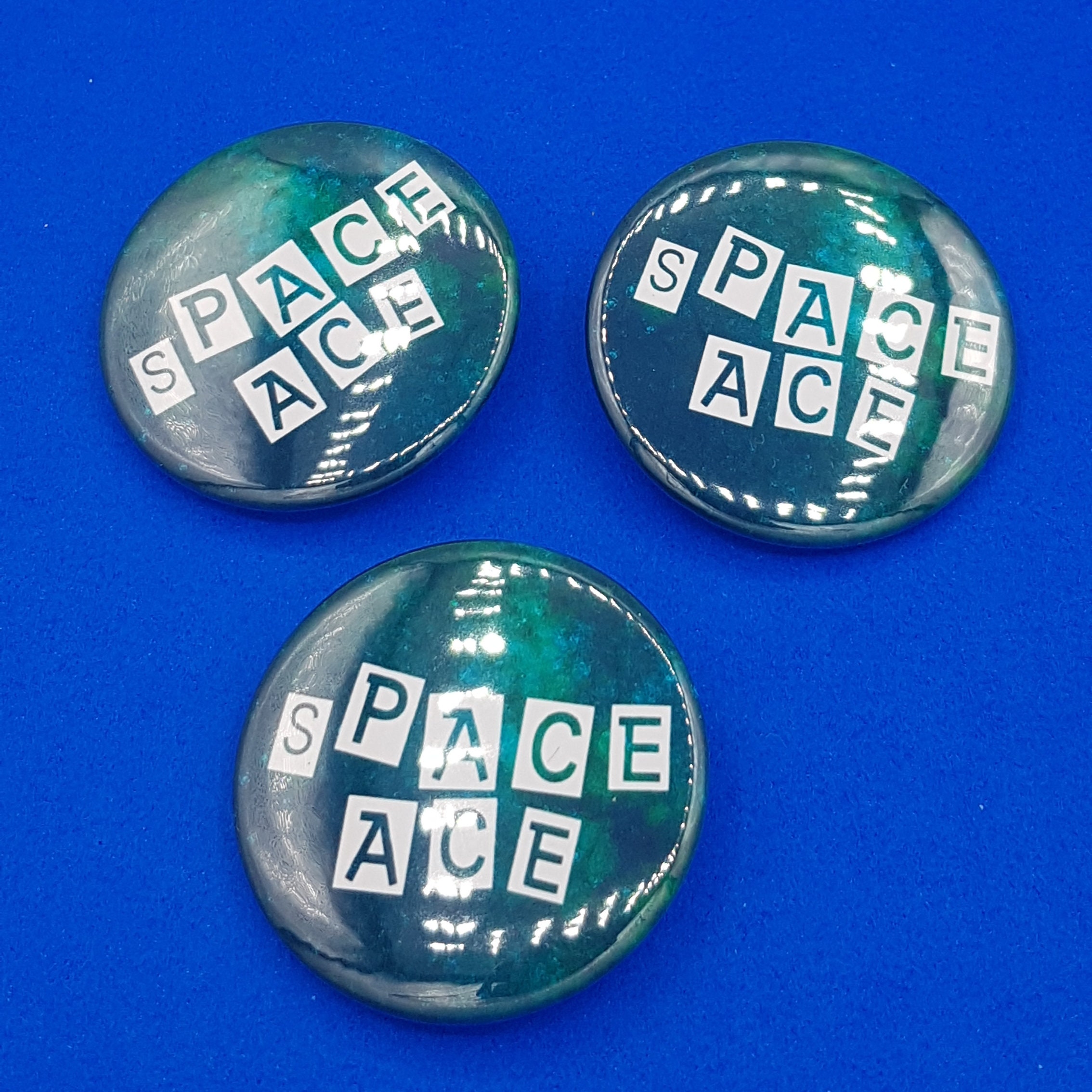 Space Ace Round Button LGBTQIA art Cosmic Art - Asexual Pride Buttons