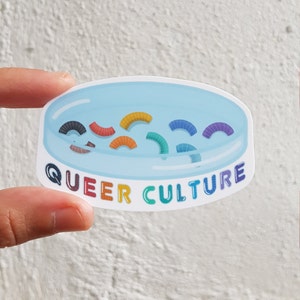 Queer Culture Pride Sticker Petri Dish Petri Art LGBT in STEM Science Chemistry Biology | Gay Trans Lesbian Bisexual Pansexual Art