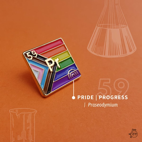 Insignia del Orgullo del Progreso - queer - orgullo - química queer - lgbtqi - orgullo lgbt