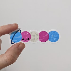 Sticker subtil fierté trans - thème de l'espace - STEM - LGBT - fierté transgenre