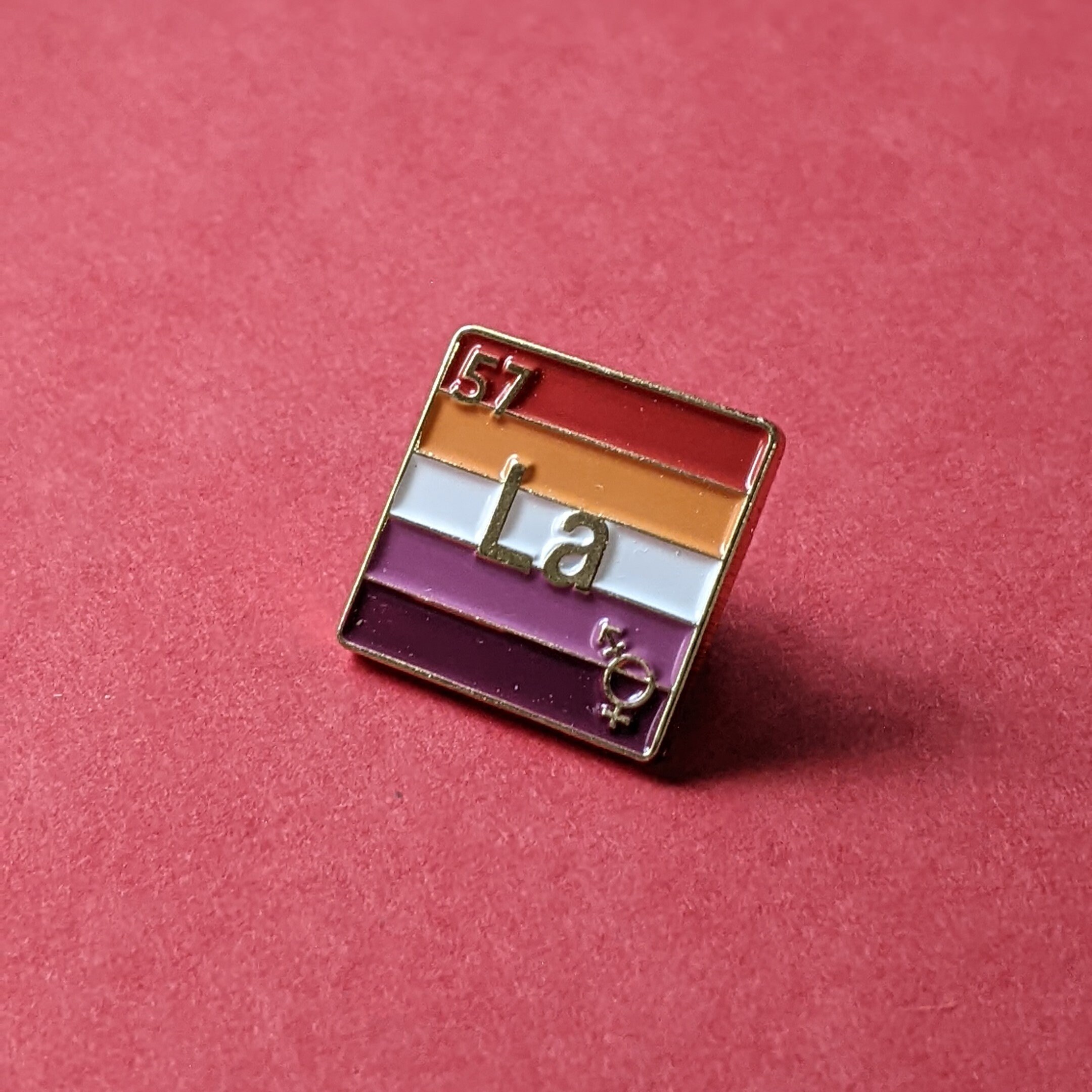 Lesbian Pride Enamel Pin: Queer Chemistry, Gold Metal - Etsy