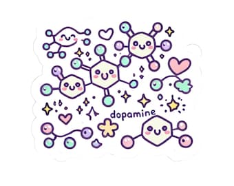 かわいいドーパミン分子ステッカー、神経多様性のあるメンタルヘルスギフト