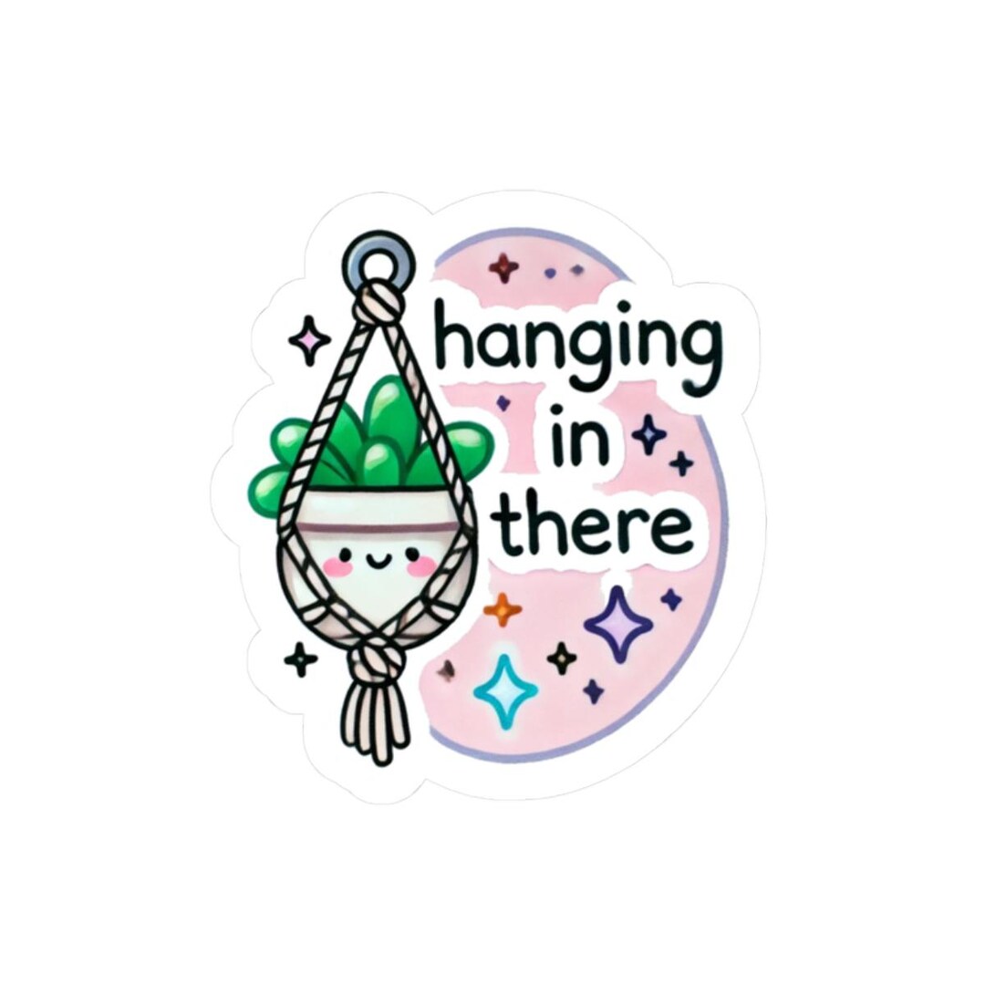 Hanging Plant Sticker: Macrame Planter, Mental Health Vinyl Decal - Etsy