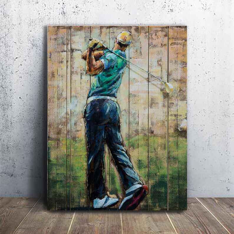 Personalized Golfer Gift 3d Metal Wall Art Golf Painting