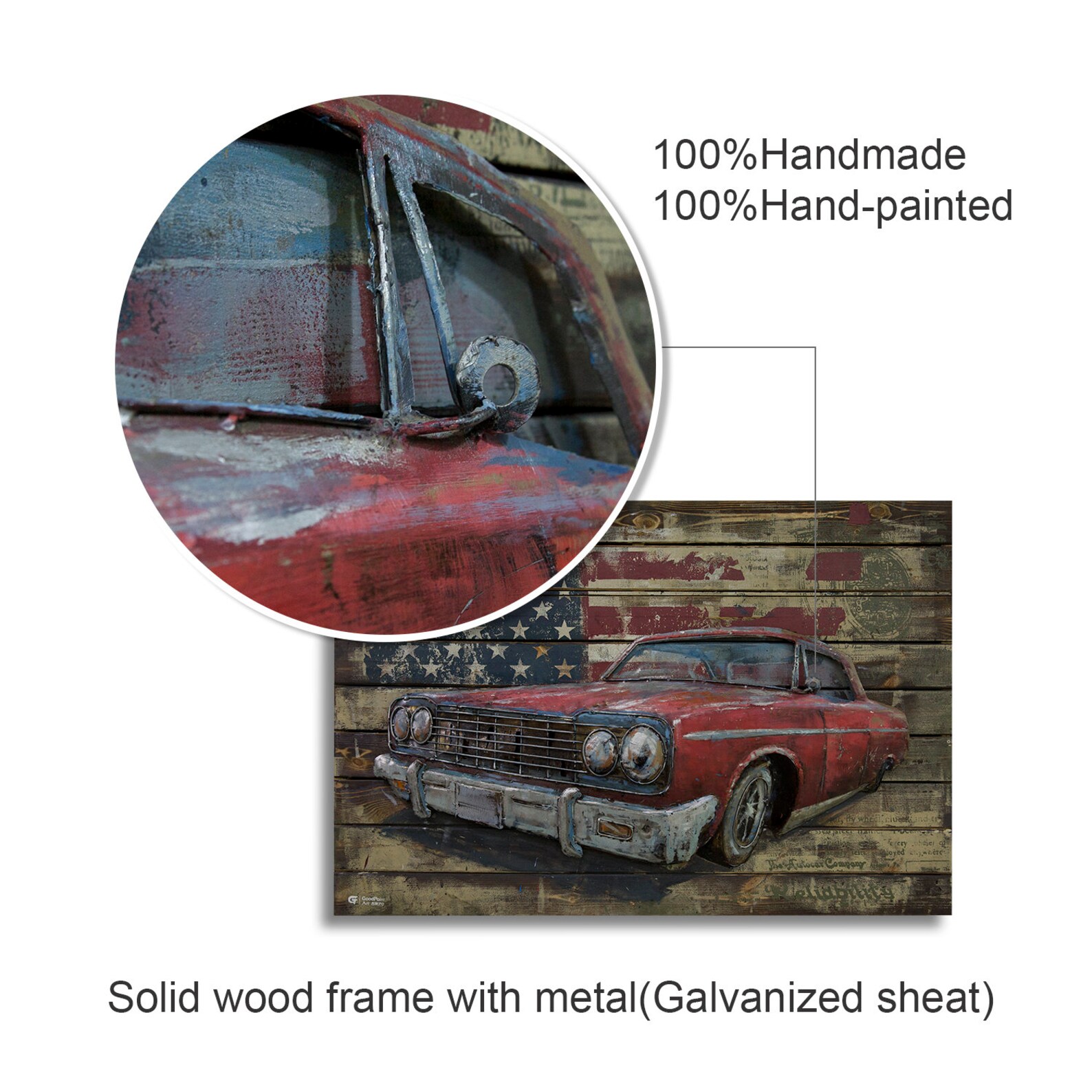 Metal Wall art USA Traditional Old Car 3D Wood Home Decor | Etsy