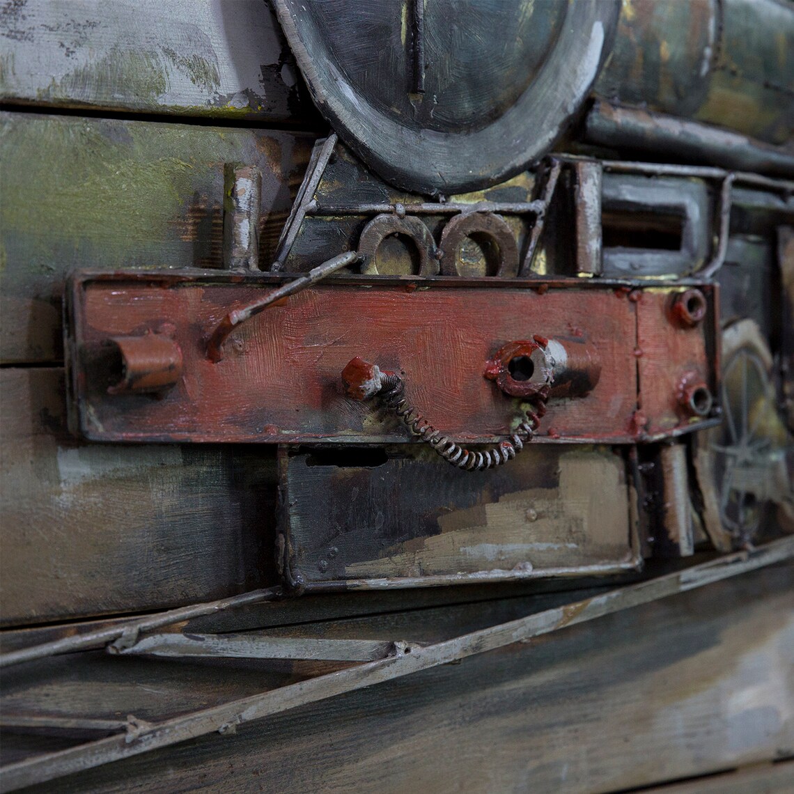 Painting of Train 3D Wood Metal Train Train Wall Art Gift Etsy