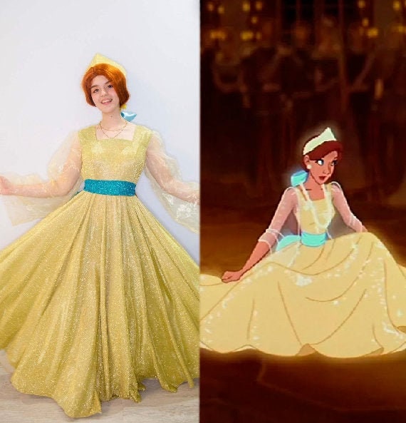 Anastasia yellow dress cosplay Clearance