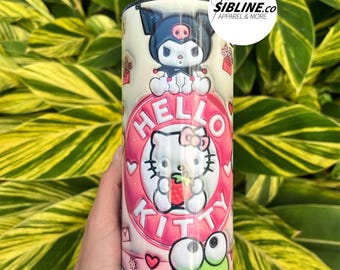 Kawaii Kitty & Friends Tumbler: 3D Inflated 20 oz Skinny Cup