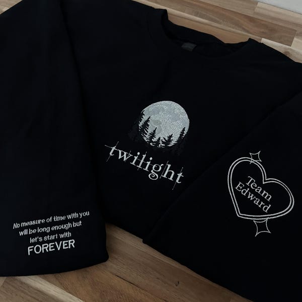 Embroidered Twilight Inspired Team Edward Crewneck Sweatshirt