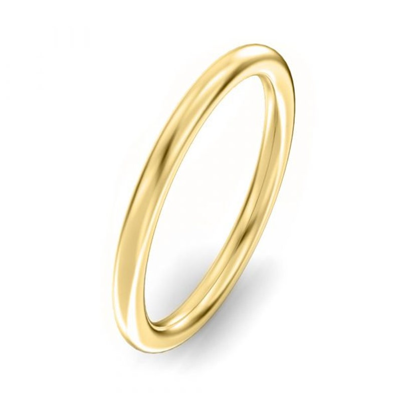 Thin Wedding Band Classic gold band 2mm ultra thin ring Dainty wedding band Classic wedding ring gold Stacking ring 14k Gold Ring