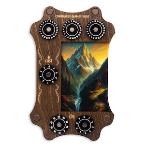 MTG Commander Zone Tray: Kona Wood & Acrylic Dials - Strata Strike - Mountain