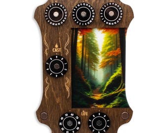 MTG Commander Zone Tray: Kona Wood & Acrylic Dials - Strata Strike - Forest