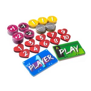 STRATA STRIKE | Cataclysm Arcade compatible | 32 Full Color Acrylic Tokens - Bundle Set – Double-Sided