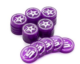 Purple Acrylic Prestige Tokens - Race/Roll for the Galaxy - Set of 30 tokens