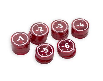 STRATA STRIKE | Riftbound TCG compatible | Damage Transparent Acrylic Tokens – 24 Single-Sided Set