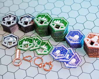 STRATA STRIKE | Terraforming Mars - Full Set of Tiles | Glitter Acrylic