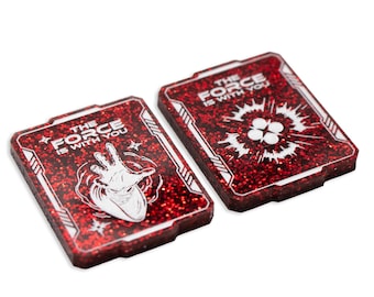 STRATA STRIKE | Star Wars Unlimited compatible | 2 Red Force Glitter Acrylic Tokens – Single-Sided