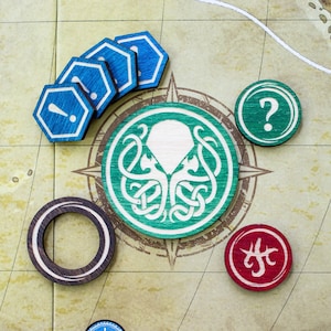 STRATA STRIKE | Eldritch Horror - Token Package: Doom, Mystery, Omen, Lead Investigator, 4 Rumor Tokens