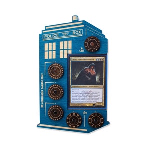 STRATA STRIKE | Police Box Commander Command Zone Tray w/ Dial Counters - MTG Compatible - Blue & Kona Color