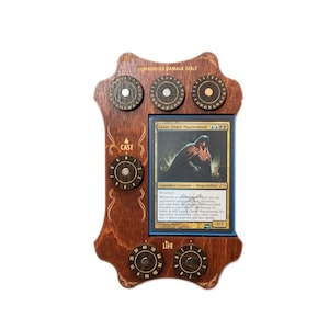 GRÈVE DES STRATA | Plateau Commander Command Zone avec compteurs - Compatible MTG Magic The Gathering - Couleur cognac et Kona