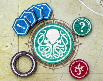 STRATA STRIKE | Eldritch Horror - Token Package: Doom, Mystery, Omen, Lead Investigator, 4 Rumor Tokens