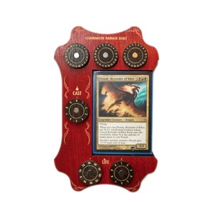 STRATA SLAG | Commander Command Zone-lade met wijzerplaten - MTG Magic The Gathering-compatibel - rood en Kona-kleur