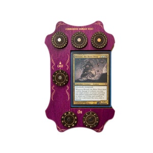 STRATA STRIKE | Commander Command Zone Tray with Dial Counters - MTG Magic The Gathering Compatible - Purple (Cherry Blossom) & Kona Color