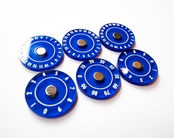 STRATA STRIKE | Transparent Blue Acrylic Dial Counters - Compatible add-on with our Commander Trays