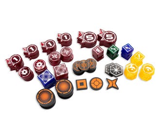Shatterpoint Compatible Acrylic Token Set: 129-Piece Single-Sided