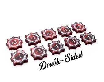 STRATA STRIKE | Lorcana TCG compatible | Full Color Acrylic Tokens - Strength Set - Double-Sided