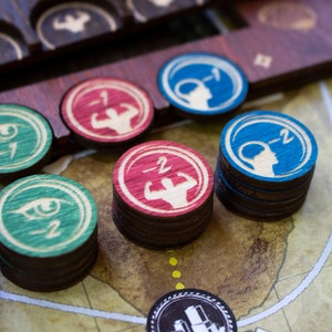 STRATA STRIKE Eldritch Horror Wooden Impairment Tokens Negative Skill Tokens image 4