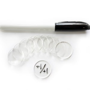 Clear Acrylic Dry Erase Tokens: RPG Game Counters, 1 Inch (Pack of 10)