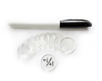 STRATA STRIKE | Pack of 10 - Dry Erase Acrylic Tokens, Counters, Reusable Disc - 1 Inch - Clear