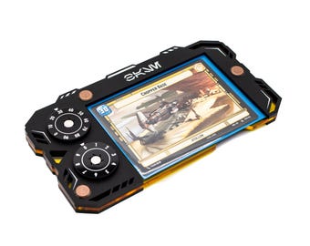 Star Wars Unlimited Base Holder: Matte Black and Yellow Acrylic Tray with Magnetic Dials