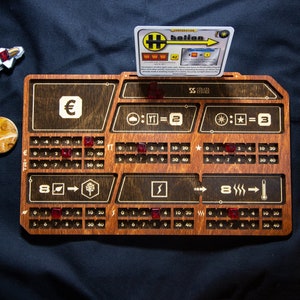 STRATA STRIKE | Terraforming Mars Player Ressourcenboard - Zweifarbiges Cognac & Kona